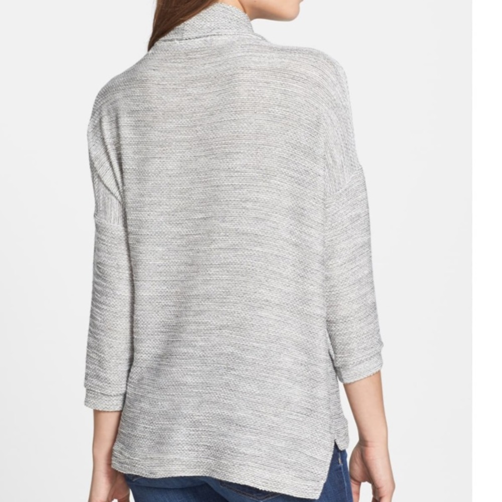 Olivia Moon cowl neck gray hi low sweater sz med - Picture 2 of 5